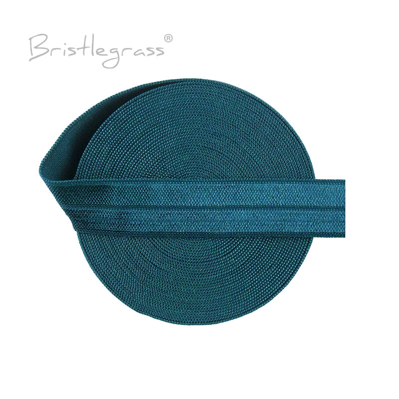 BRISTLEGRASS 2 5 10 Yard 5/8" 15mm Solid FOE Shiny Fold Over Elastic Spandex Satin Band Hair Tie Headband Dress Sewing Lace Trim