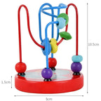 Colorful Wooden Bead Maze Roller Coaster Educational Toy for Toddlers
