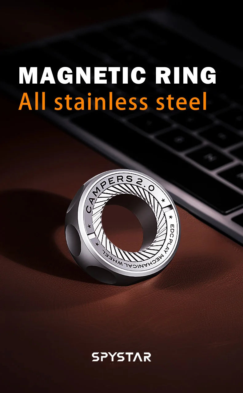 Magnetic Fidget Spinner Ring Stress Relief Toy for Adults & Teens