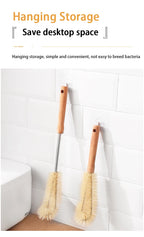 Kitchen Cleaning Tools Drink Bottles Glass Scrubbers Cleaning Brush Wooden Bottle Cleaning Brush with Long Handle