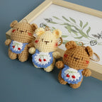 Cute Couple Bear Crochet Keychain Animal Bag Charm