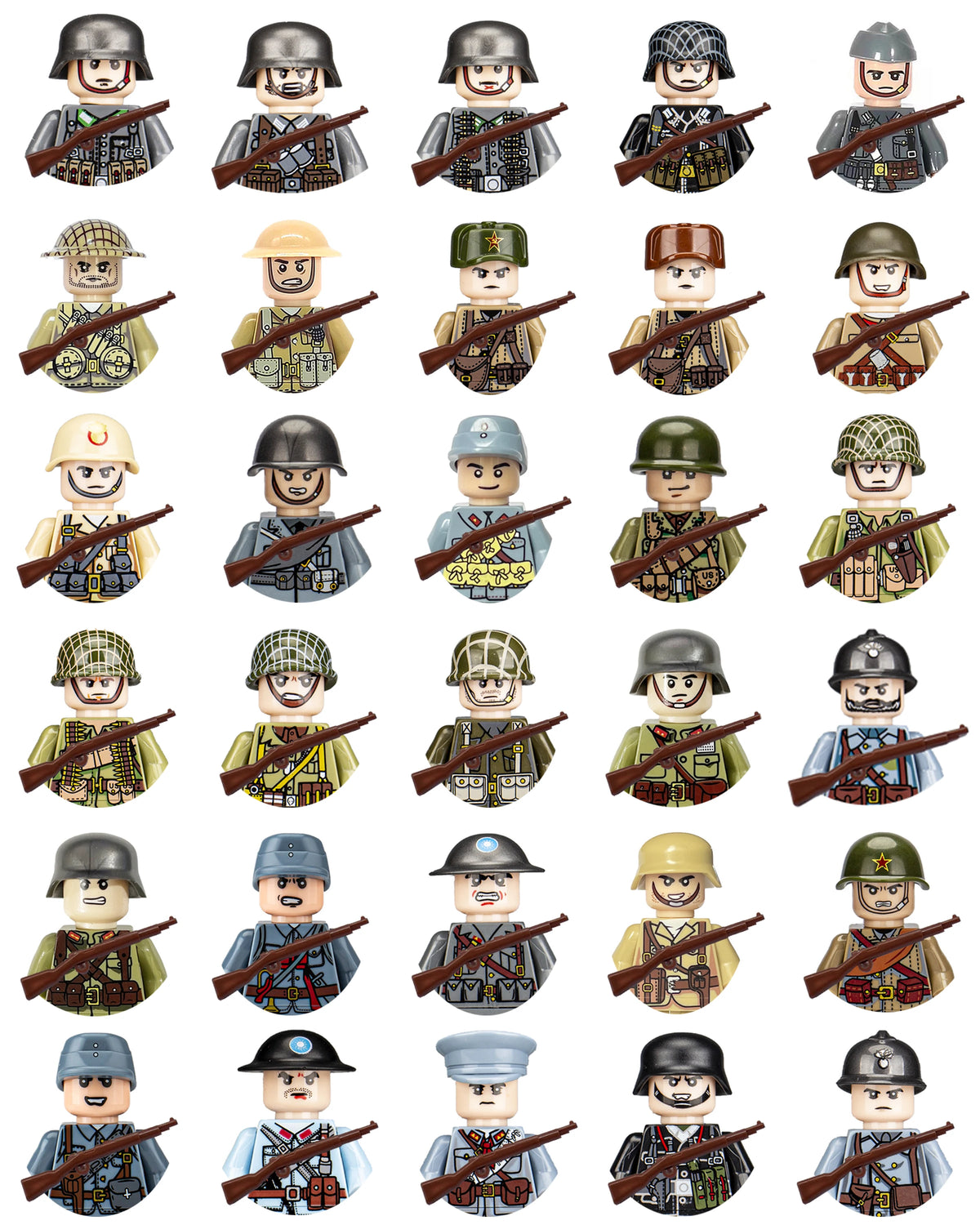 40/set World War II military building blocks National army soldier Character weapon assembly building block Children's toy gifts