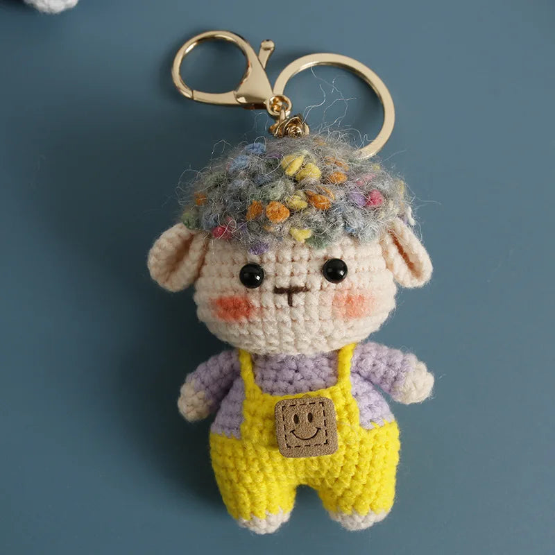 Cute Crochet Animal Doll Keychain Sheep Puppy Bag Charm