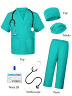 Kids Doctor Nurse Cosplay Costume – Surgical Uniform Role Play Outfit