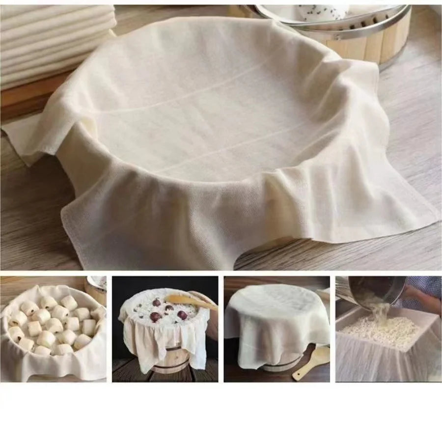 2PCS Cotton Steamer Cloth for Soy Milk Filtering and Food Steaming