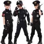 Halloween Children Policeman Cosplay Costume Boys Girls Kid Police Uniform Army Policemen Clothing Sets Party Dress Up Gift