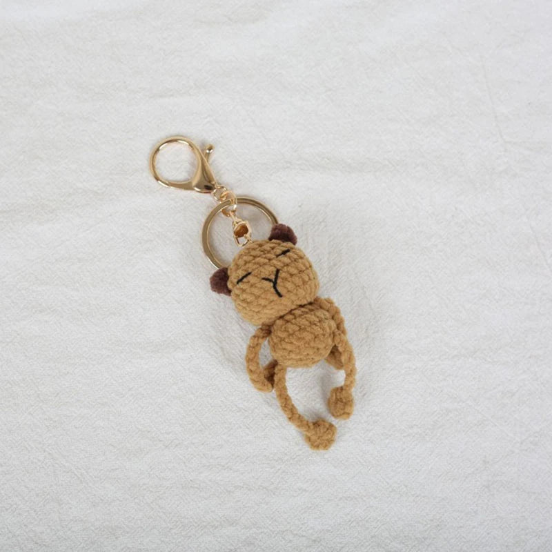 Mini Animal Crochet Keychain Cute Knitted Doll Keyring
