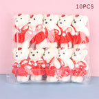 10Pcs Hot 12cm Bear Flower Bouquet Toy Cartoon Doll Teddy Bear Bouquet Graduation Birthday Wedding Gifts Party Decor
