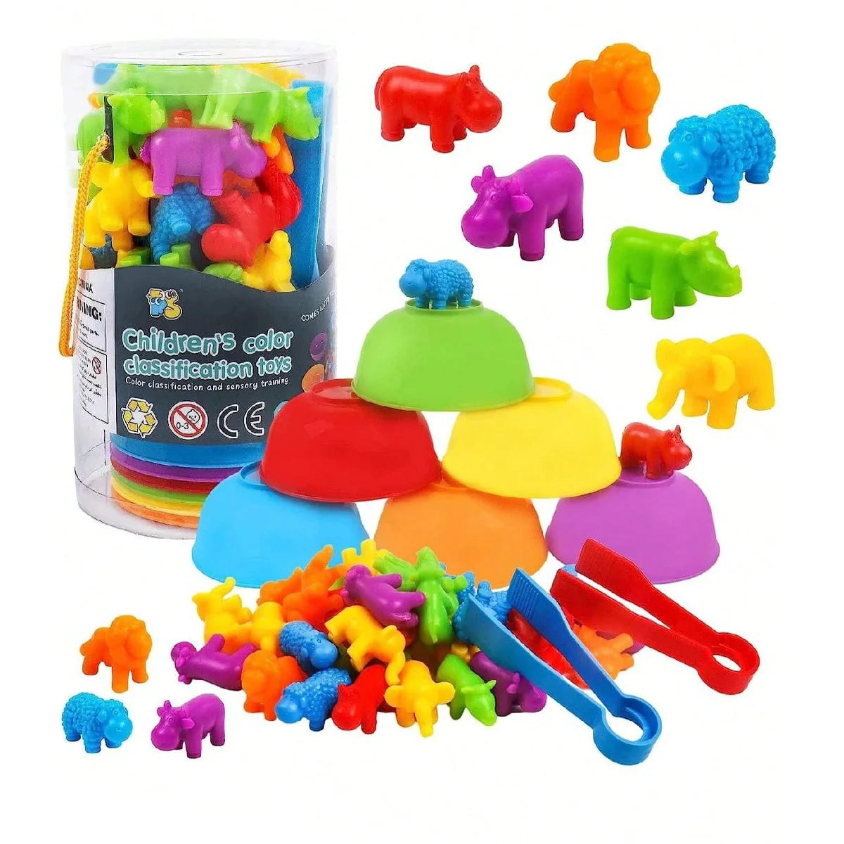 Children Counting and Sorting Toy with Pom Poms and Tweezers Set