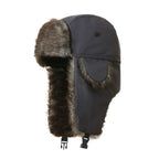 Men's Warm Soldier Hat Winter Pilot Patrolman Earmuffs Polyester Fiber Warm Russian Ski Hat Windproof Cold Pilot Hats