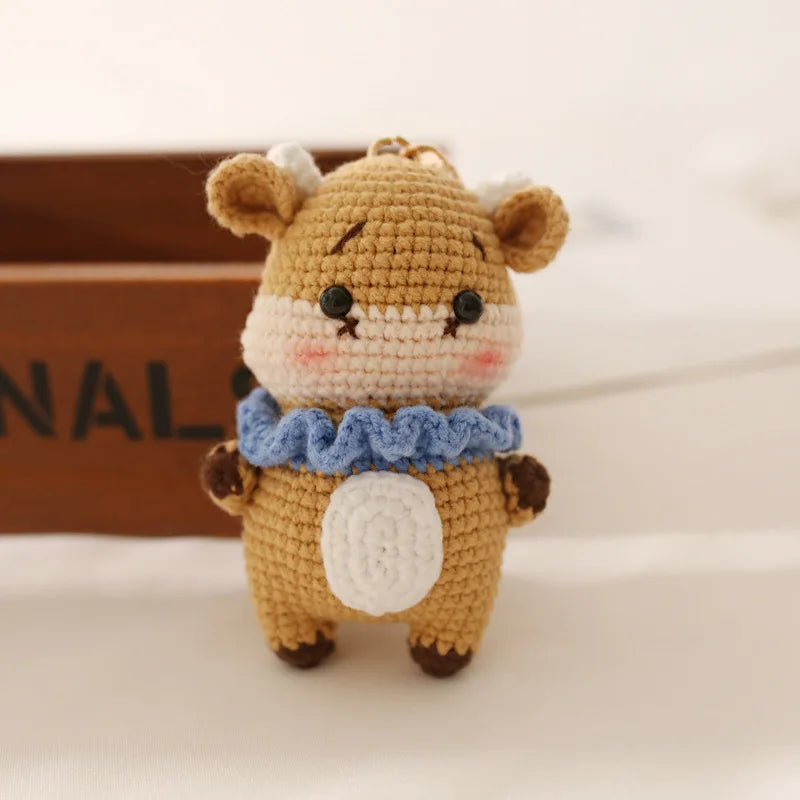 Cute Puppy Crochet Keychain Handmade Dog Bag Charm