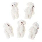 5PCS Plush Stuffed Bear Ornament Lovely Plush for Key Chain Bag Decor Handbag Accessories for Key Ring Girl Gift Women F