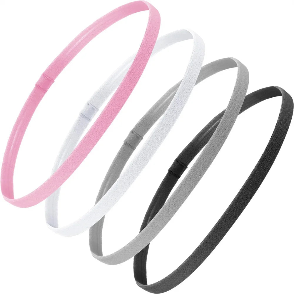 4PCS Thin Elastic Non-Slip Sports Headbands for Men & Women