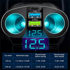 Multiple Devices Can Be Charged at the Same Time with Digital Display Car Charg Dual-port Car Charger Adapter