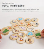Wooden Memory Matching Pattern Puzzle Game for Kids Learning Fun
