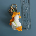 Cute Crochet Parrot Keychain Handmade Bird Bag Charm