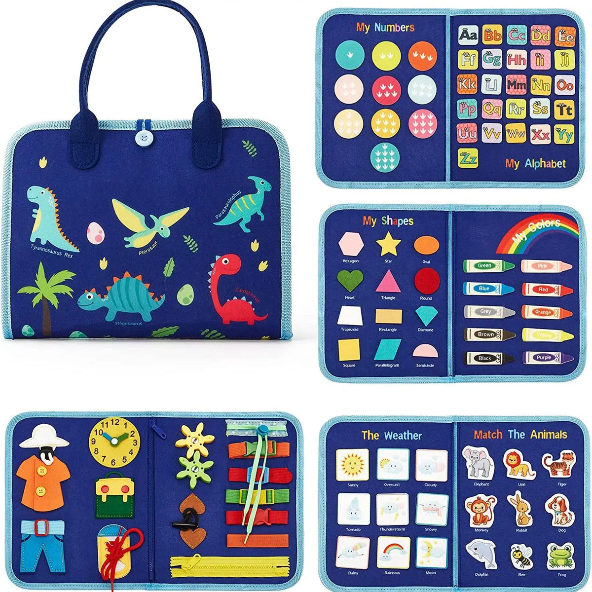 Montessori Toddler Busy Board Activity Book for Fine Motor Skills Learning