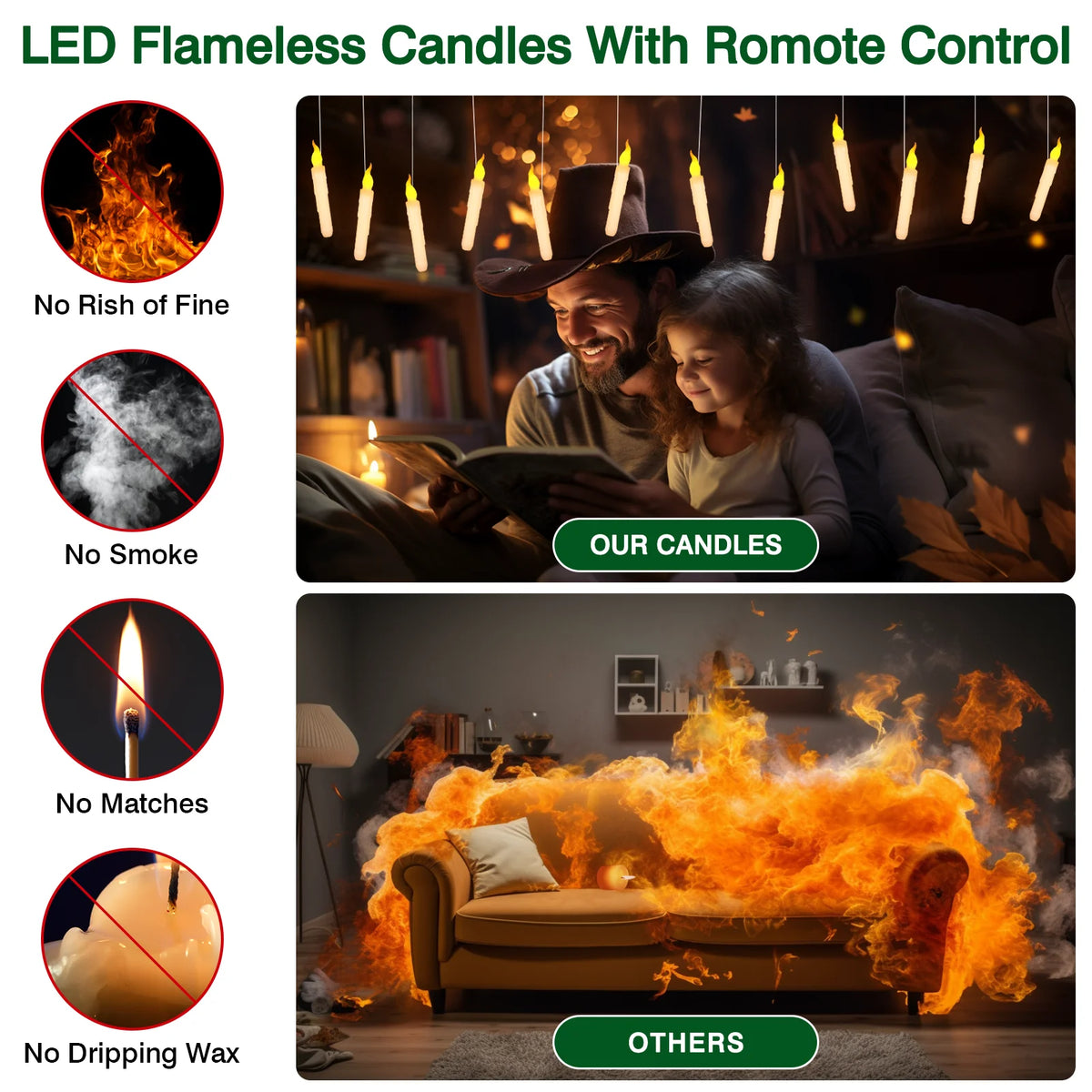 Halloween LED Floating Candles with Magic Wand Remote Battery Operated Potter Floating Candles Warm Light Home Party Decoration