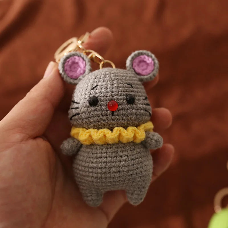 Cute Puppy Crochet Keychain Handmade Dog Bag Charm