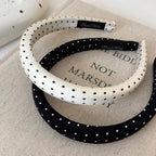 Retro Satin Polka Dot Sponge Headband for Women