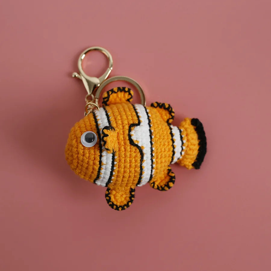 Ocean Animal Crochet Keychain Tropical Fish Bag Charm