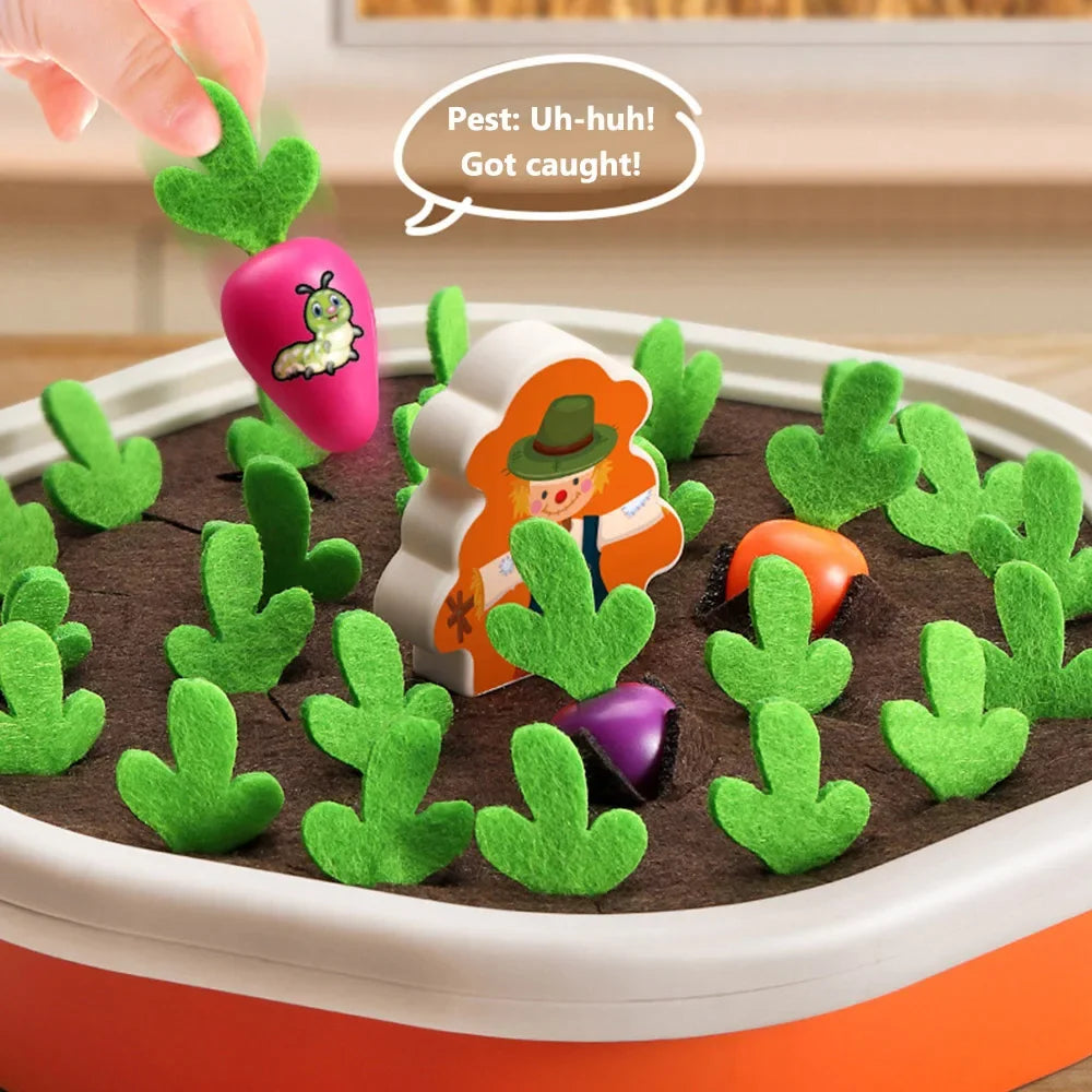 Montessori Pull Radish Carrot Harvest Matching Toy for Kids Fun
