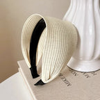 Wide Knitted Cotton Headband with Teeth for Women