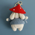 Cute Mushroom Rabbit Crochet Keychain Bunny Bag Charm