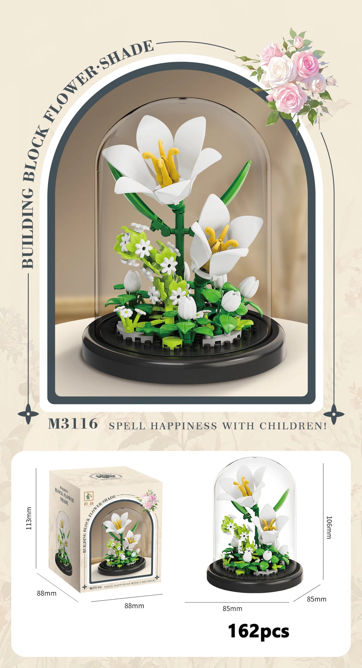 Eternal Flower Bouquet Bonsai Micro Building Blocks Set