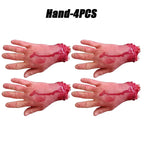 Halloween Fake Bloody Body Parts Realistic Severed Hands Legs Arms Props for Haunted House Scary Prank Party Decorations
