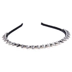 Silver Studded Punk Spike Metal Headband for Women