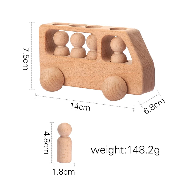 Wooden Montessori Train Learning Toy for Toddlers and Preschool Kids