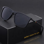Classic Square Men’s Sunglasses Lightweight Black Frame for Travel & Daily Wear