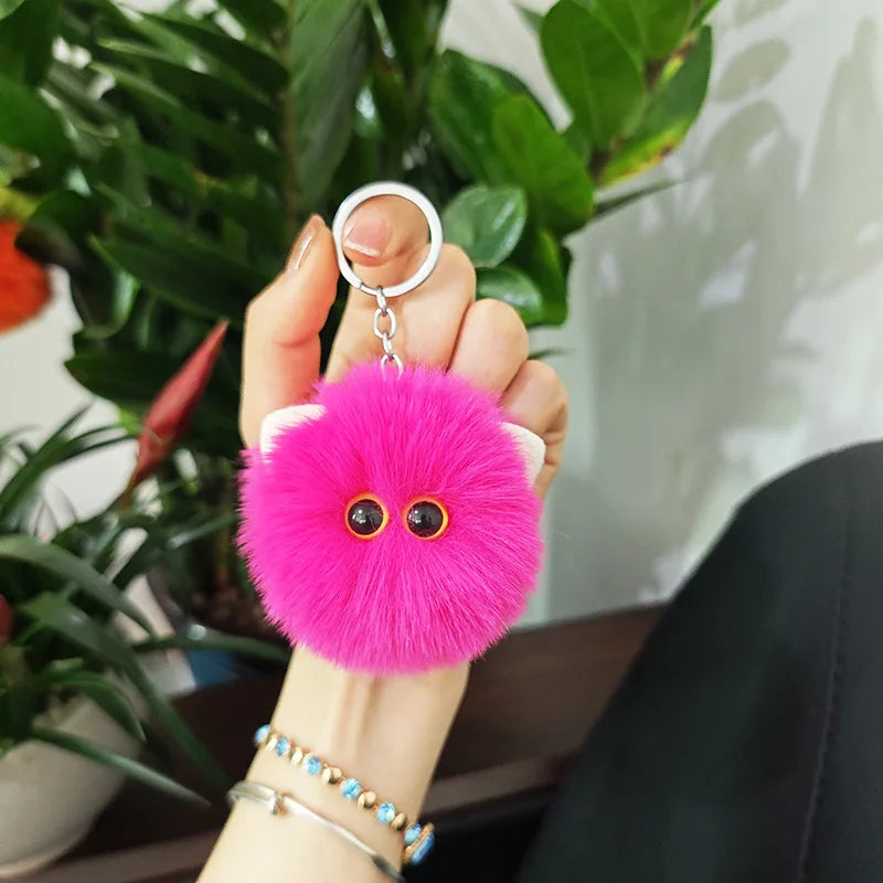 Blush Cat Ball Plush Keychain Cute Cat Bag Charm