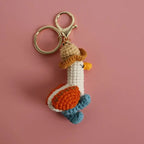 Cute Crochet Parrot Keychain Handmade Bird Bag Charm