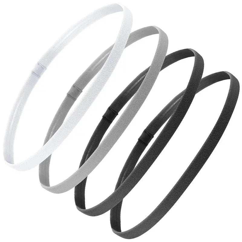 4-Pack Non-Slip Elastic Sports Headbands for Men & Women