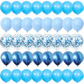 40Pieces Blue Set Balloons Metal Latex Confetti Balloon Wedding Valentine's Day Globos Baby Shower Birthday Party Decorations
