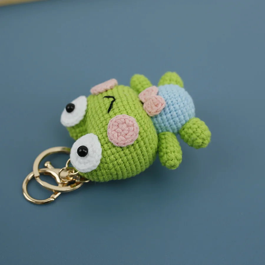Cute Frog Crochet Keychain Funny Frog Bag Charm