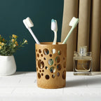 Bamboo toothbrush holder bamboo toothbrush accessories toothbrush pen makeup brush organizer biodegradable （Circular ）