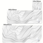 XXL Desk Mat Black And White Strata Liquid Mousepad Large Abstract Mouse Pad Gaming Deskmat With Lockedge Office Non-slip Carpet