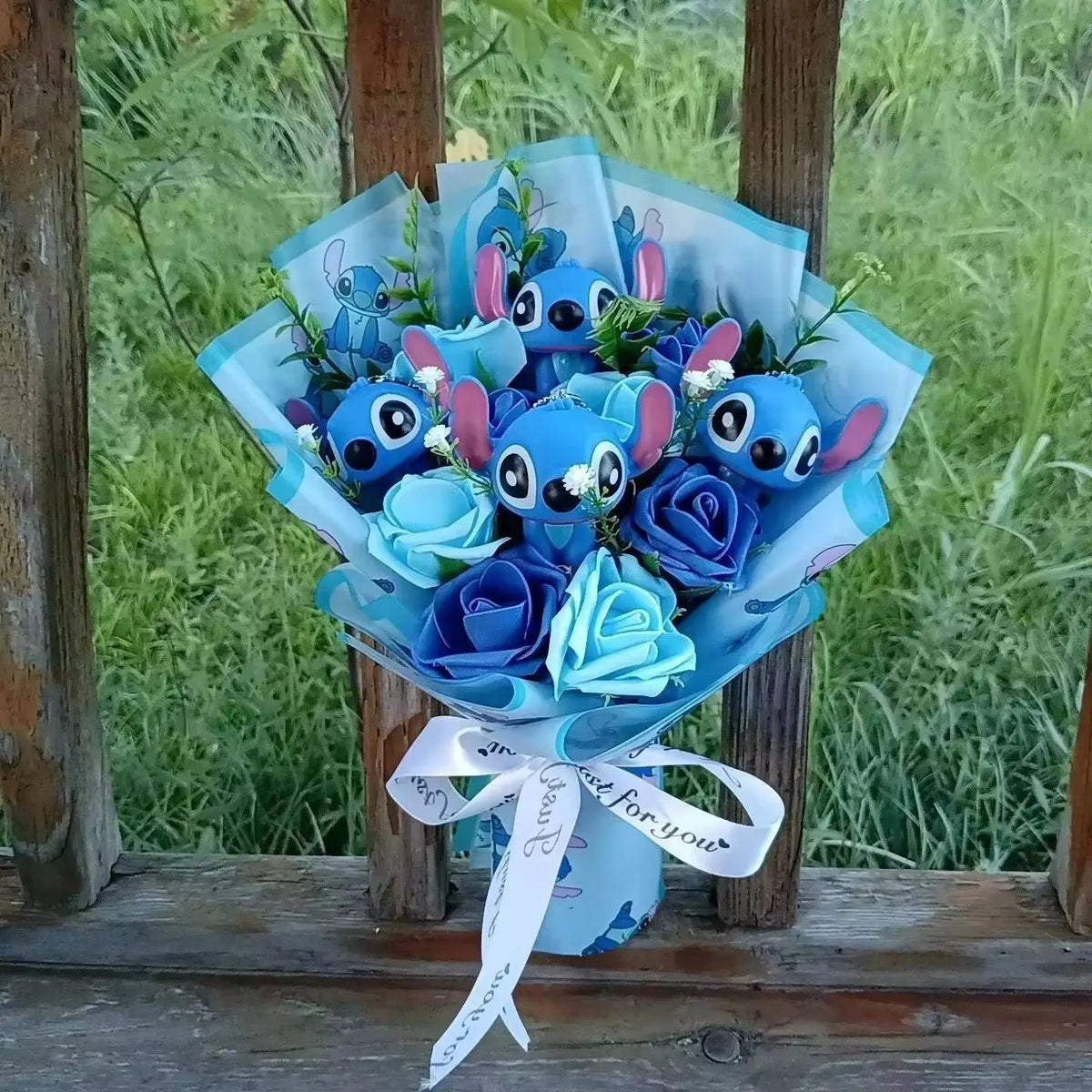 Anime Winnie the Pooh Pig Elephant Handmade Flower Bouquet Plush Doll Wedding Graduation Valentine Christmas Birthday Gifts