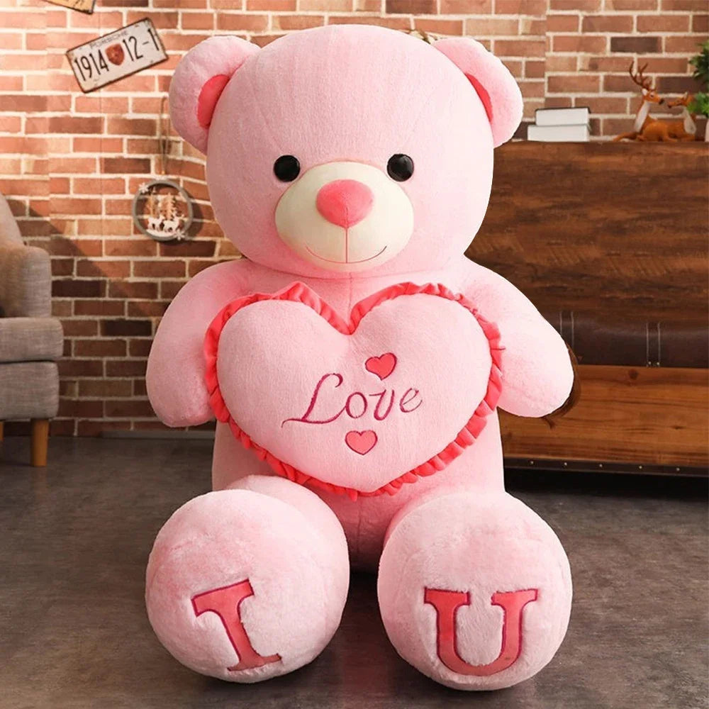 Birthday Gift 80/100Cm Big LOVE Plush Toy Bear Giant Stuffed Animals Kawaii Large Soft Pillow Dolls Grilfriend Girls Wife Room