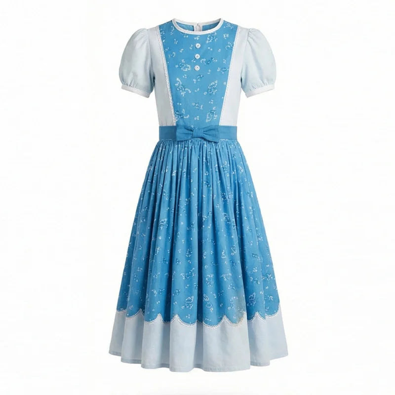 Girls Holly Wheeler Cosplay Costume Blue Dress Brown Cloak Suits Monster Things Season 5 Roleplaying Carnival Outfits
