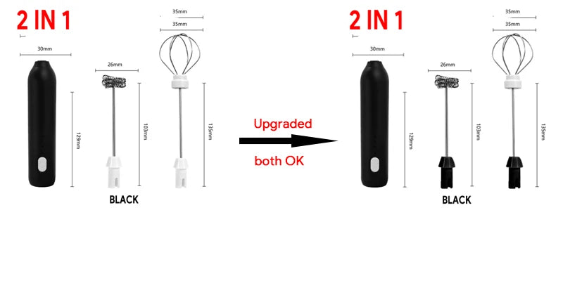 Wireless Electric Milk Frother Type-C Rechargeable Handheld Coffee Whisk Mixer