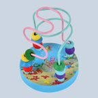 Colorful Wooden Bead Maze Roller Coaster Educational Toy for Toddlers