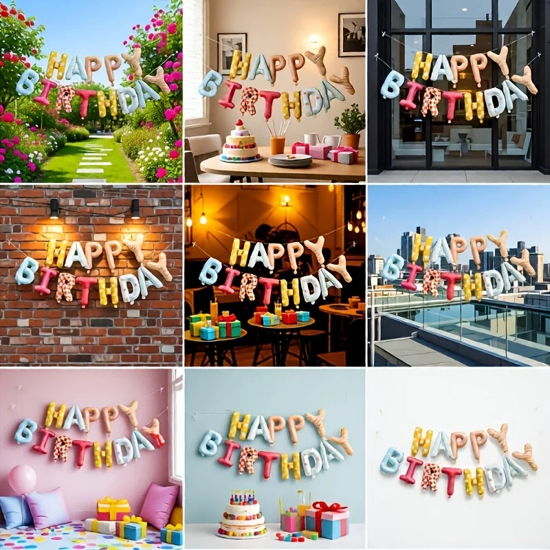 The New 16-inch English Birthday Letter Aluminum Film Balloon Set Is Suitable for Birthday Party Scene Layout Decor