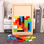 Wooden Tangram Russian Blocks Puzzle for STEM Learning and Creative Play