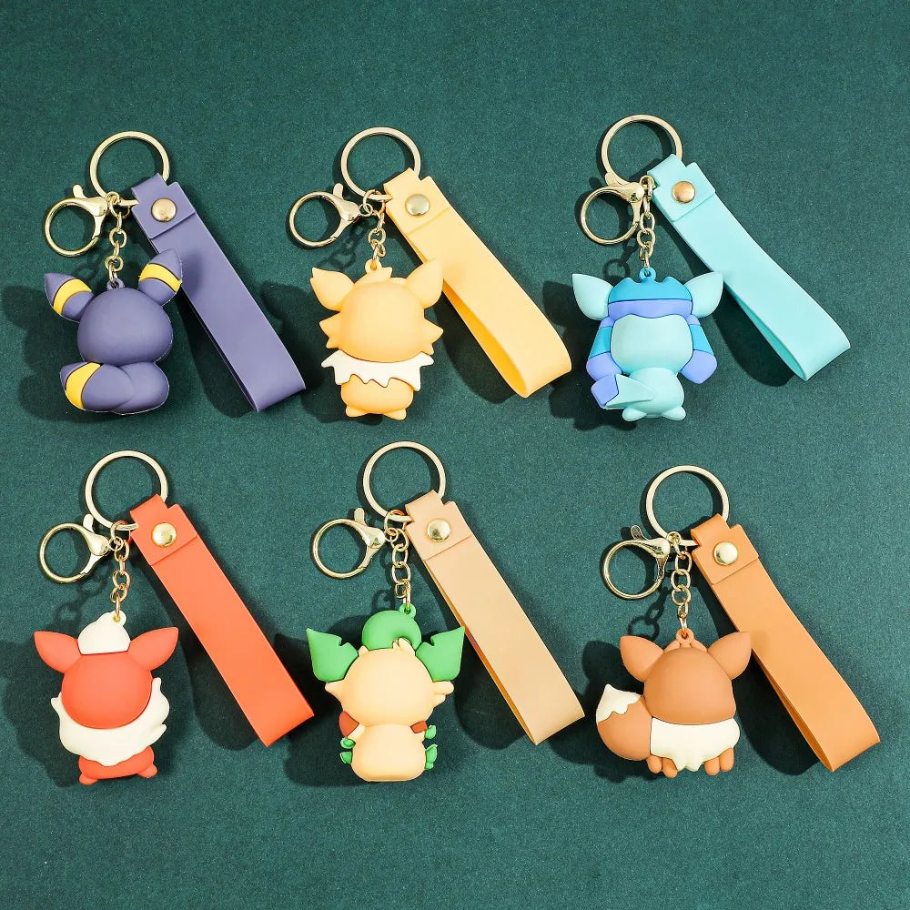 Eevee Plush Keychain Eeveelutions Bag Charm for Pokemon Fans