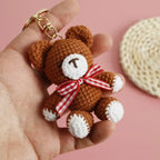 Cute Bear Couple Crochet Keychain Matching Animal Charm