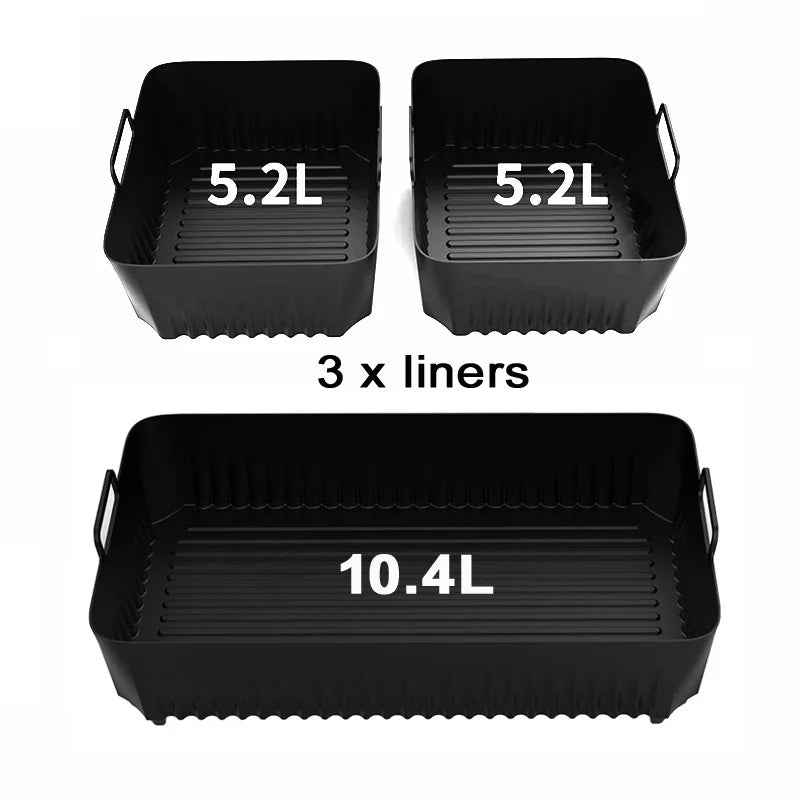 Rectangle Air Fryer Silicone Liner for Ninja Reusable Non-Stick Basket